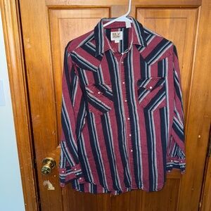 Ely Cattleman Burgundy Western Snap Shirt